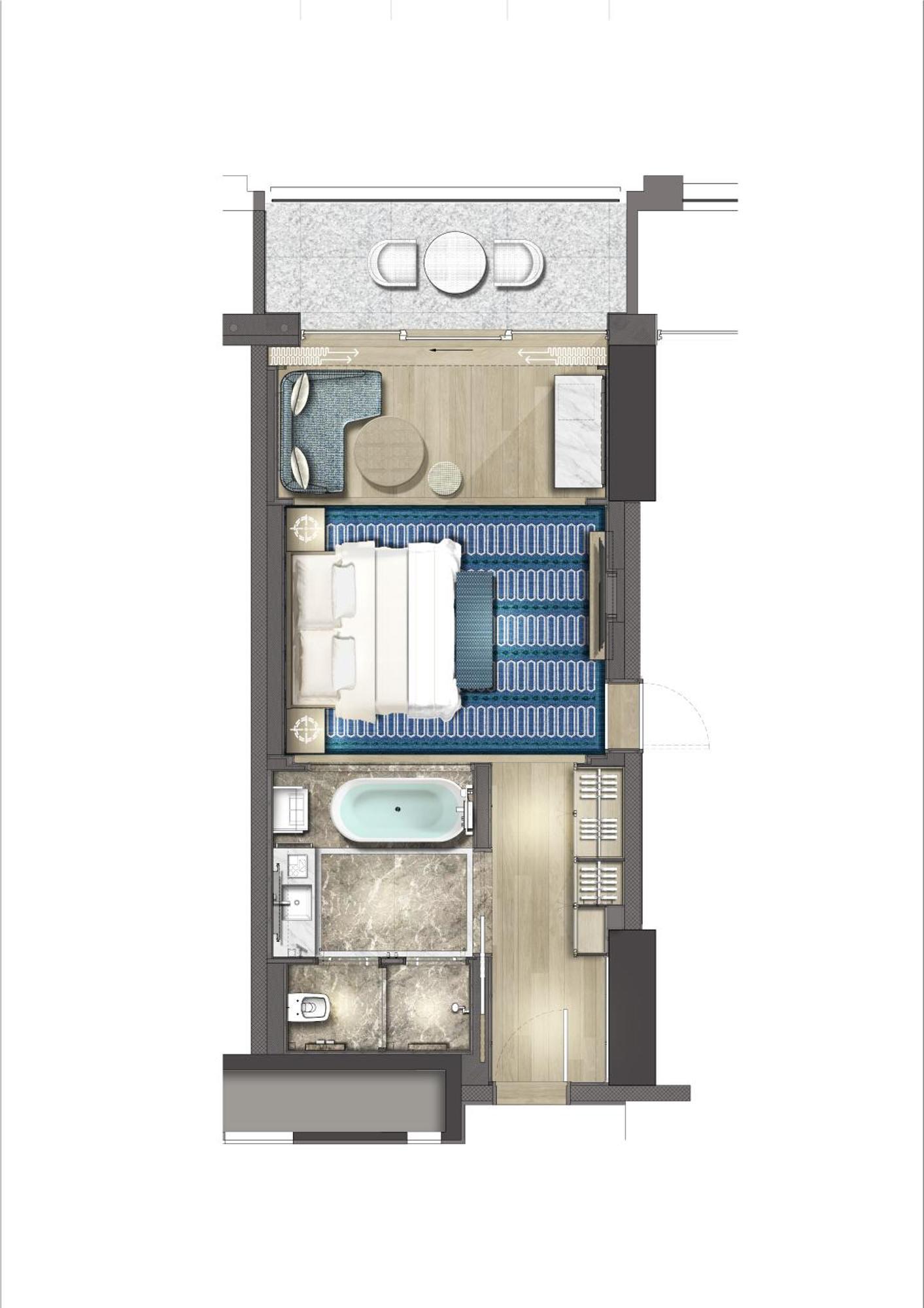 City Of Dreams Mediterranean - Integrated Resort, Casino & Entertainment Limassol Exteriör bild Floorplan of a typical room